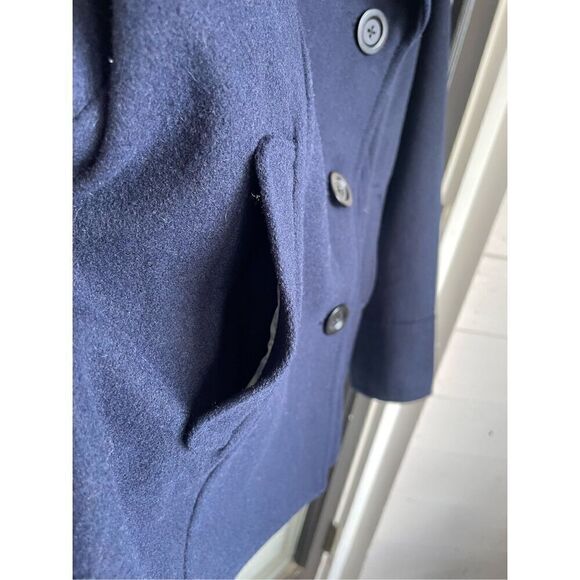 NWT Old Navy Wool Blend Double Breasted Button Down Peacoat Navy Blue M - Picture 8 of 12